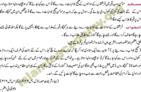 Sawal-e-Qabr and punishment